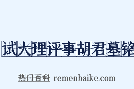 试大理评事胡君墓铭是什么意思的图片